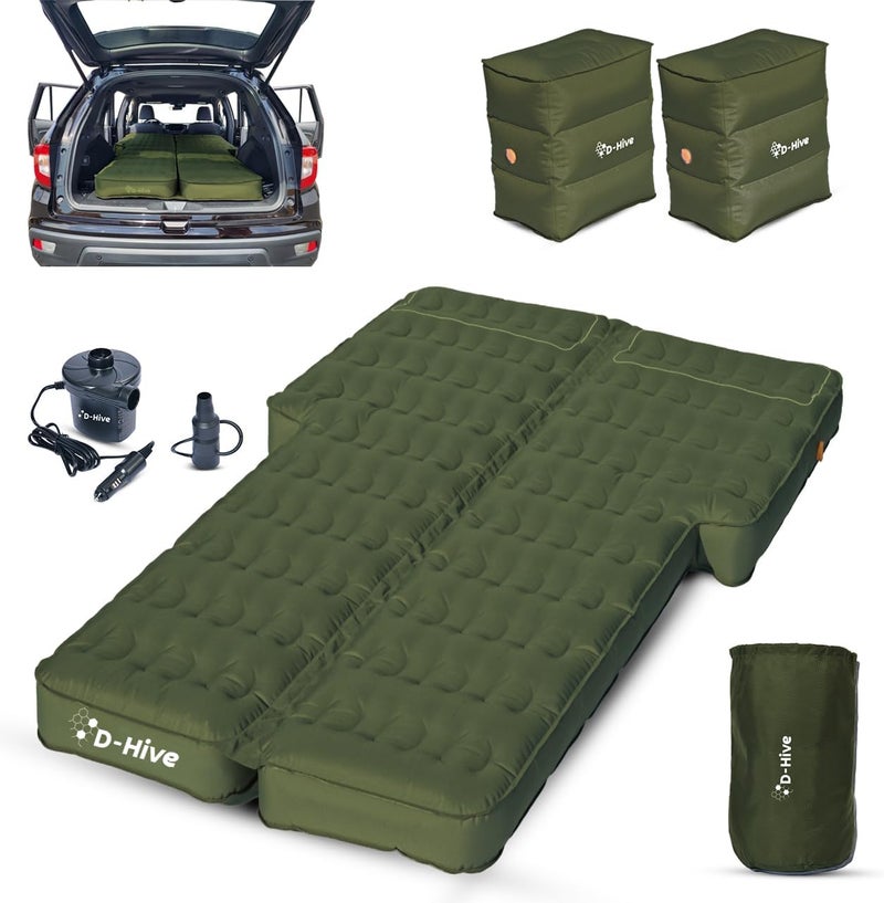 Hive Unbeatable Durability SUV Air Mattress for Car Camping, Durable Extra Thick 300D Oxford Fabric, Quick Easy Set-Up w/Electric Pump, Car Bed Mattress, Forrest Green - Image 1